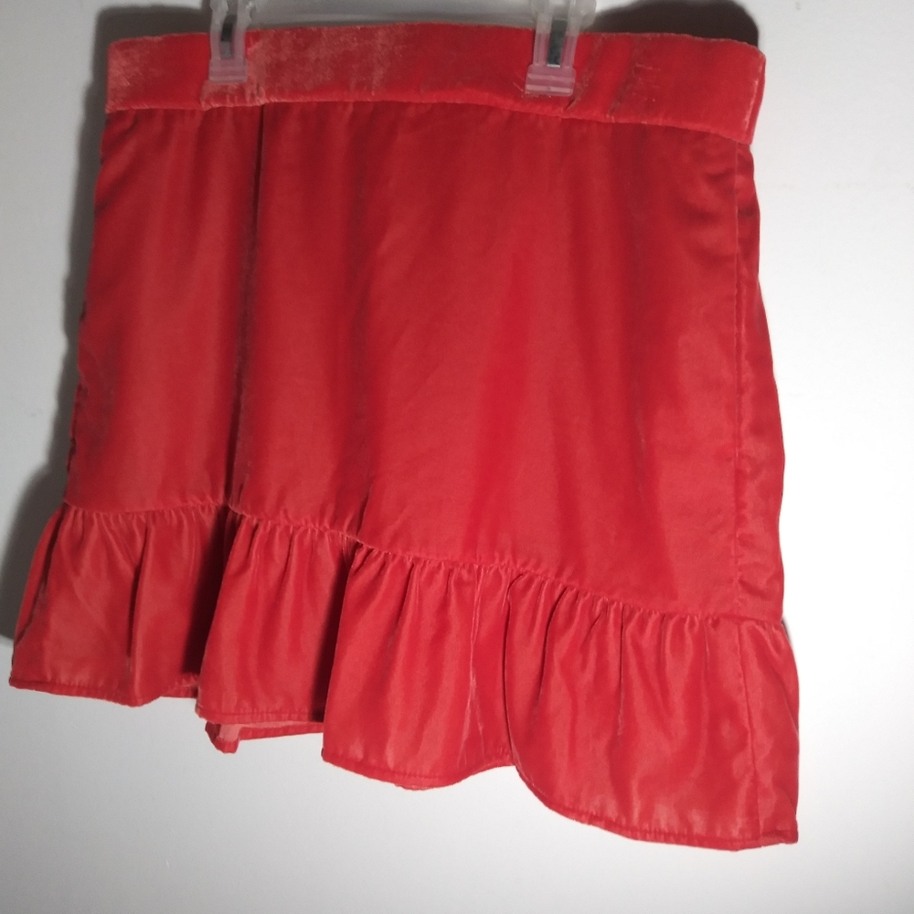 J Crew orange velvet skirt size large